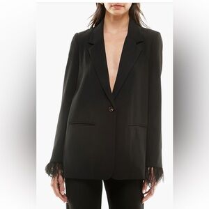 WAYF x Jourdan Sloane feather cuff blazer size Small